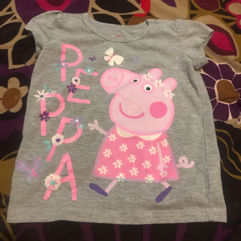 3/$9 Peppa Pig Baby Girls 2T Novelty Gray Blouse